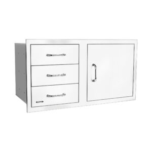 38″ Stainless-Steel 3 Drawer Door Combo with Reveal