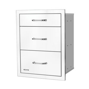 Stainless Steel Triple Drawer System with Reveal